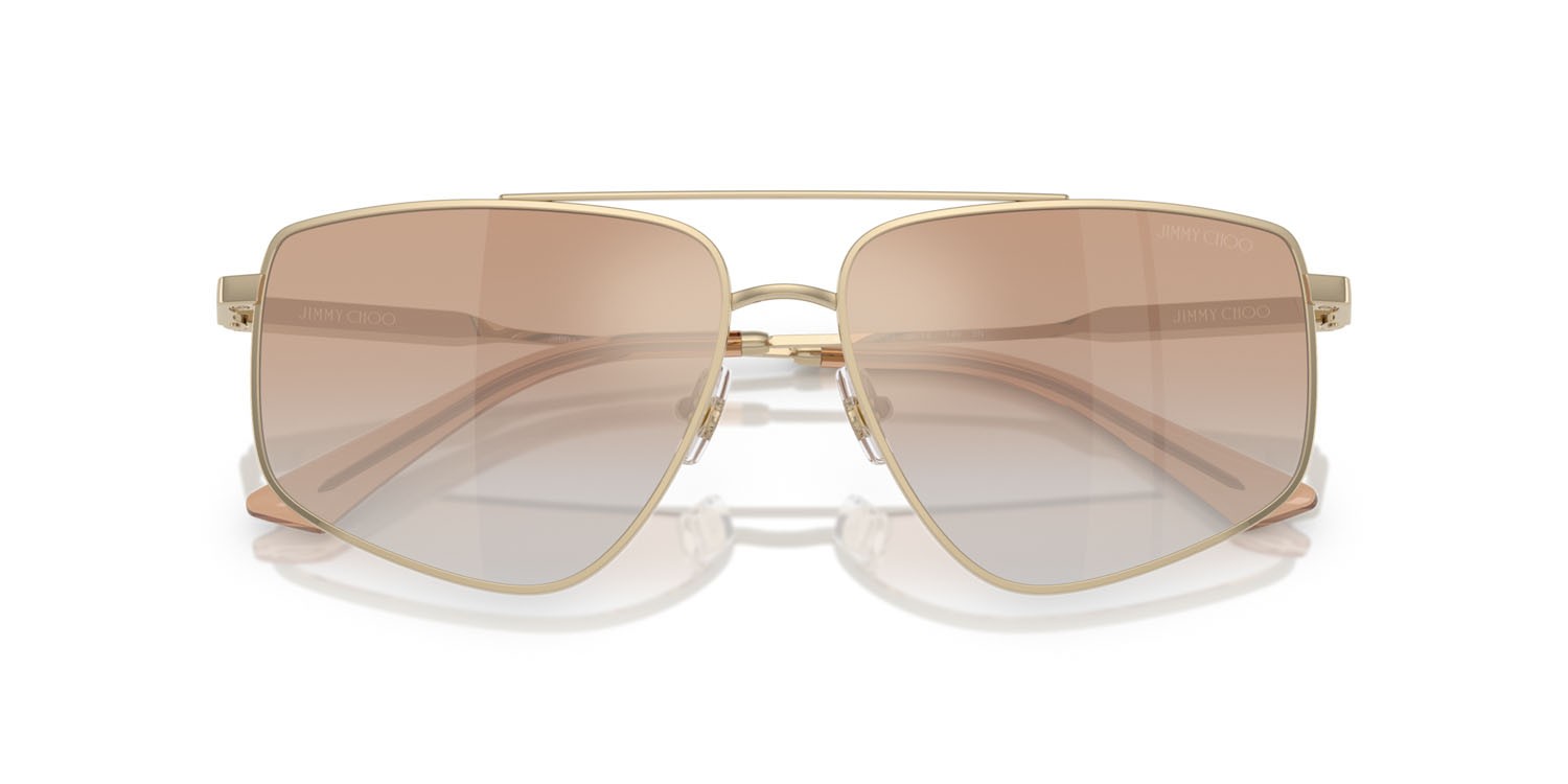 Sunglasses Jimmy Choo JC 4011 (30060G) color oro pallido shape aviator lenses clear gradient orange