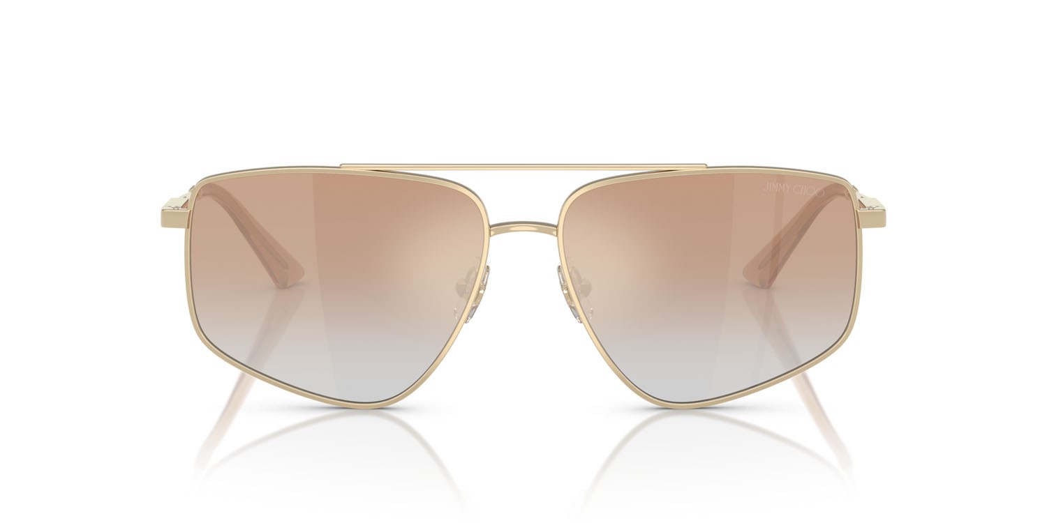 Sunglasses Jimmy Choo JC 4011 (30060G) color oro pallido shape aviator lenses clear gradient orange