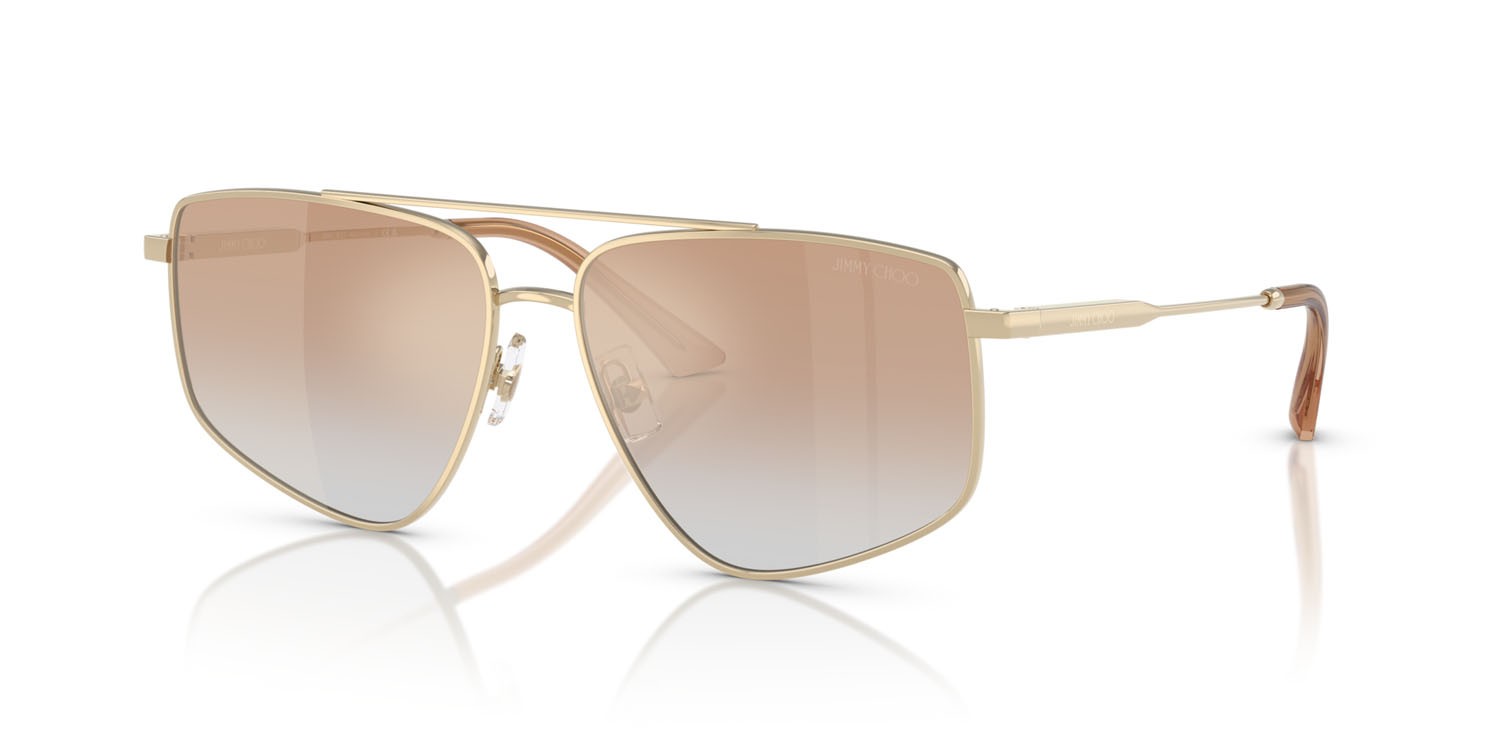 Sunglasses Jimmy Choo JC 4011 (30060G) color oro pallido shape aviator lenses clear gradient orange
