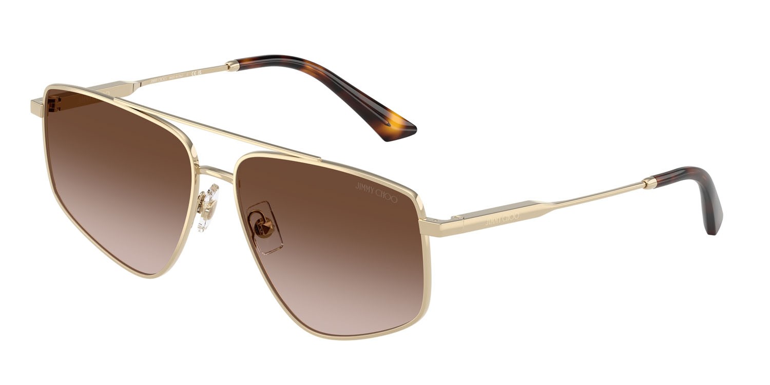 Occhiali da sole Jimmy Choo JC 4011 (300613) colore oro pallido forma aviator lenti marrone sfumato