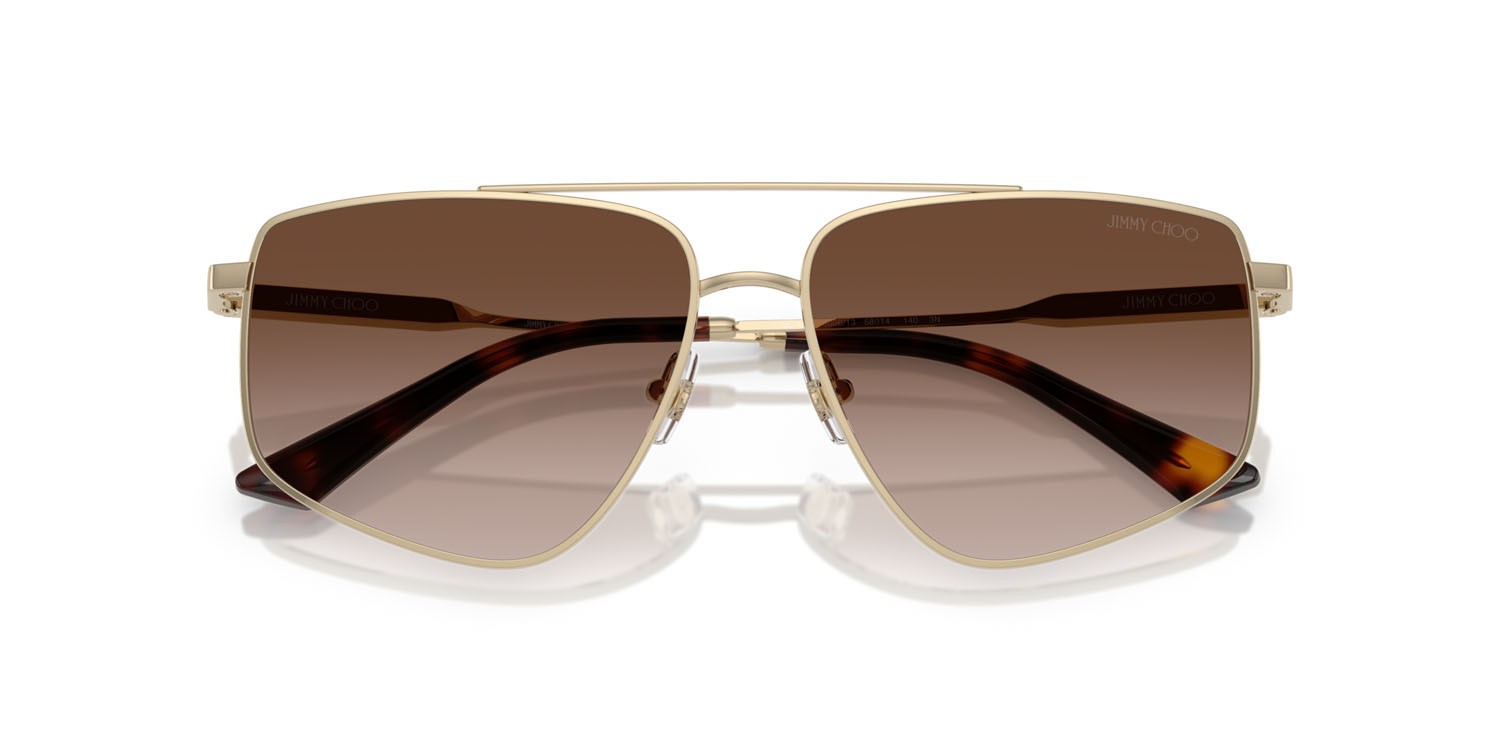Occhiali da sole Jimmy Choo JC 4011 (300613) colore oro pallido forma aviator lenti marrone sfumato