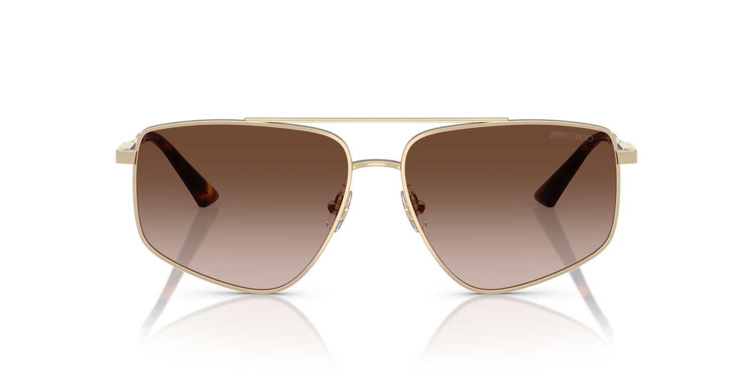 Occhiali da sole Jimmy Choo JC 4011 (300613) colore oro pallido forma aviator lenti marrone sfumato