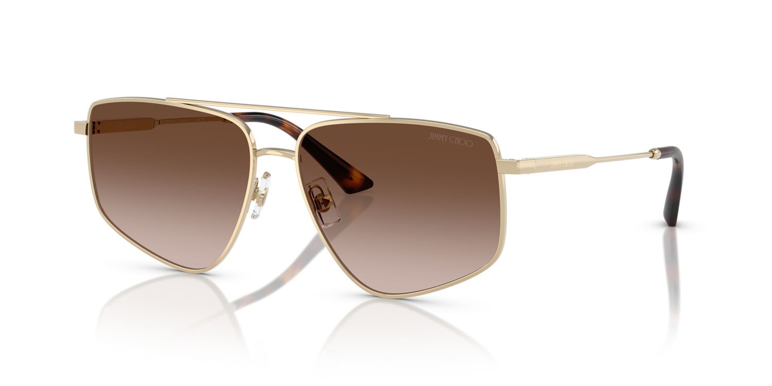 Occhiali da sole Jimmy Choo JC 4011 (300613) colore oro pallido forma aviator lenti marrone sfumato