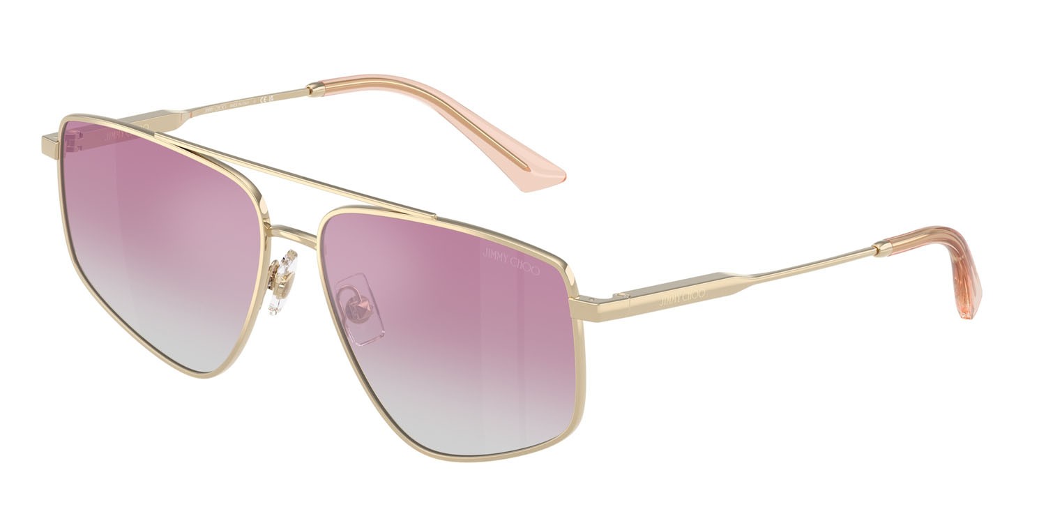 Occhiali da sole Jimmy Choo JC 4011 (300658) colore oro pallido forma aviator lenti trasparente sfumato fucsia specchiate argento