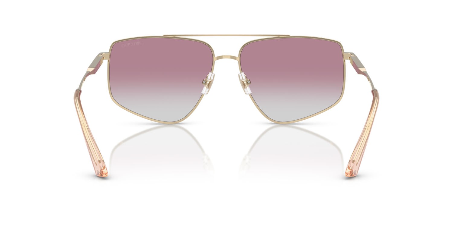 Occhiali da sole Jimmy Choo JC 4011 (300658) colore oro pallido forma aviator lenti trasparente sfumato fucsia specchiate argento