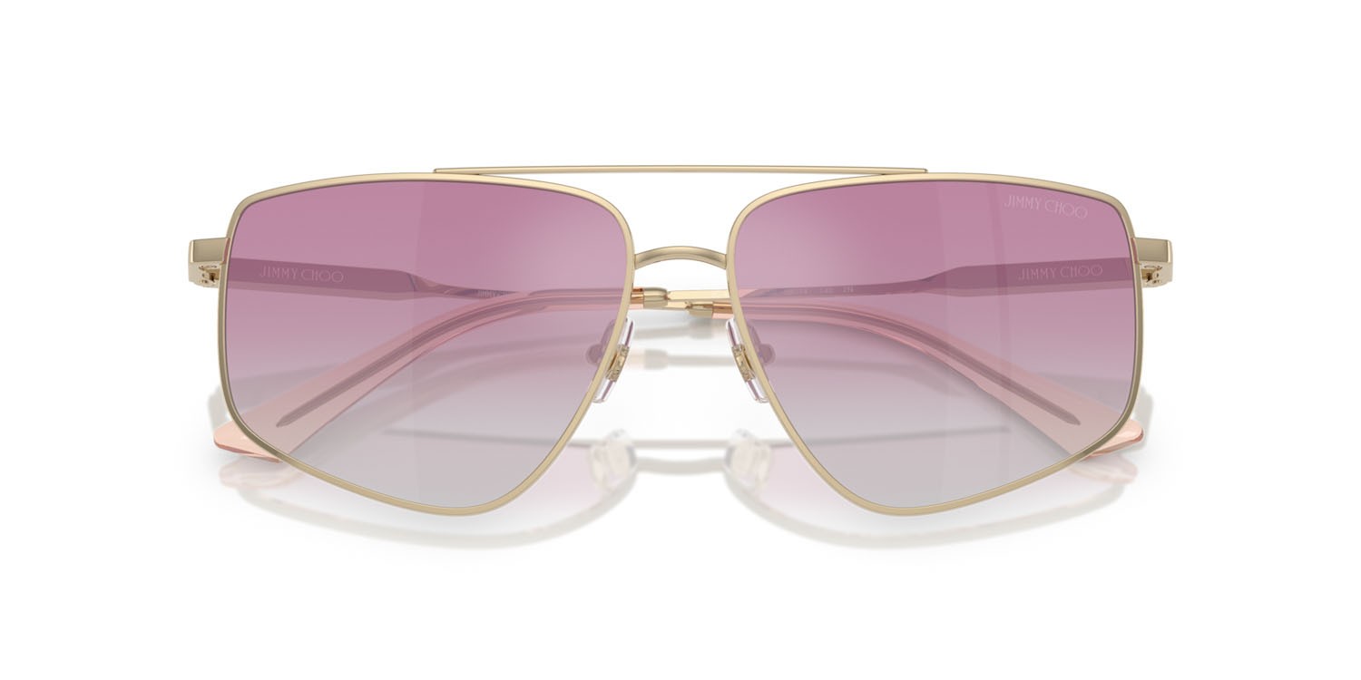 Occhiali da sole Jimmy Choo JC 4011 (300658) colore oro pallido forma aviator lenti trasparente sfumato fucsia specchiate argento