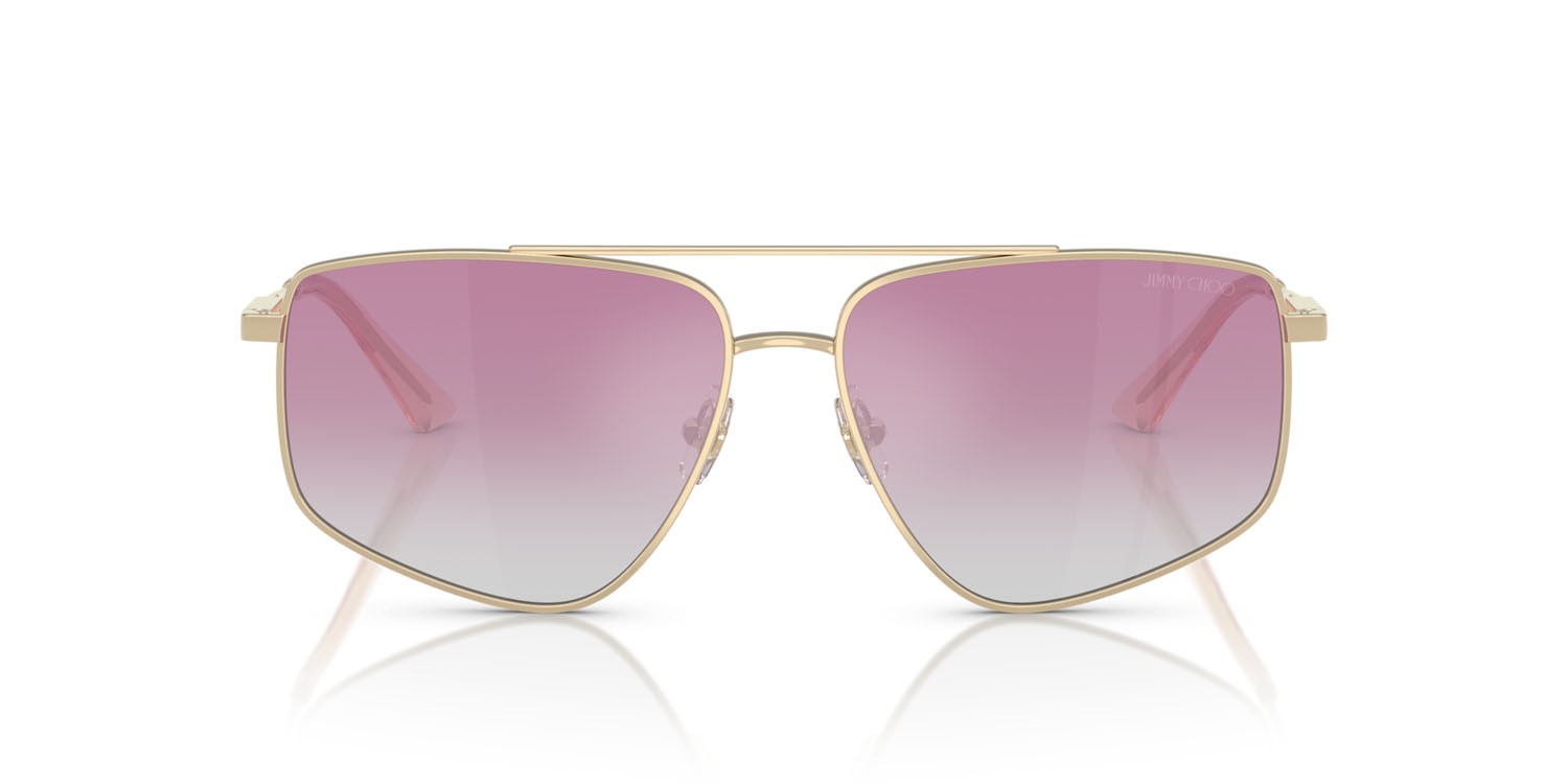 Occhiali da sole Jimmy Choo JC 4011 (300658) colore oro pallido forma aviator lenti trasparente sfumato fucsia specchiate argento