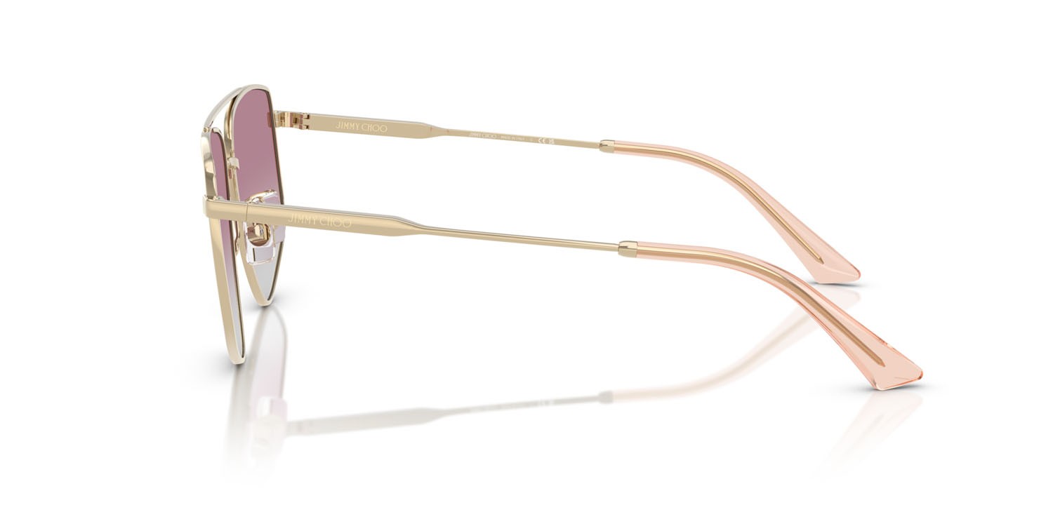 Occhiali da sole Jimmy Choo JC 4011 (300658) colore oro pallido forma aviator lenti trasparente sfumato fucsia specchiate argento