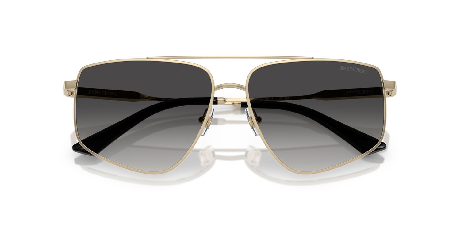 Sunglasses Jimmy Choo JC 4011 (30068G) color oro pallido shape aviator lenses grigio sfumato