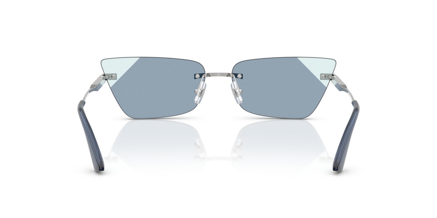 Occhiali da sole Jimmy Choo JC 4012 (30024S) colore argento forma cat eye lenti azzurro sfumato blu