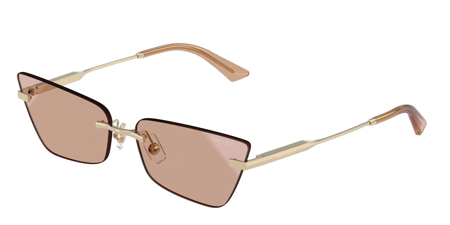 Occhiali da sole Jimmy Choo JC 4012 (300613) colore oro pallido forma cat eye lenti marrone sfumato