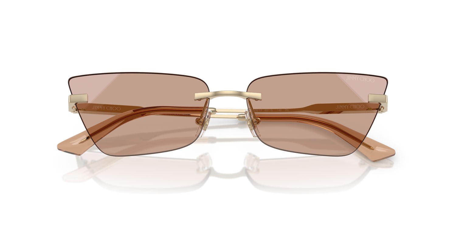 Occhiali da sole Jimmy Choo JC 4012 (300613) colore oro pallido forma cat eye lenti marrone sfumato