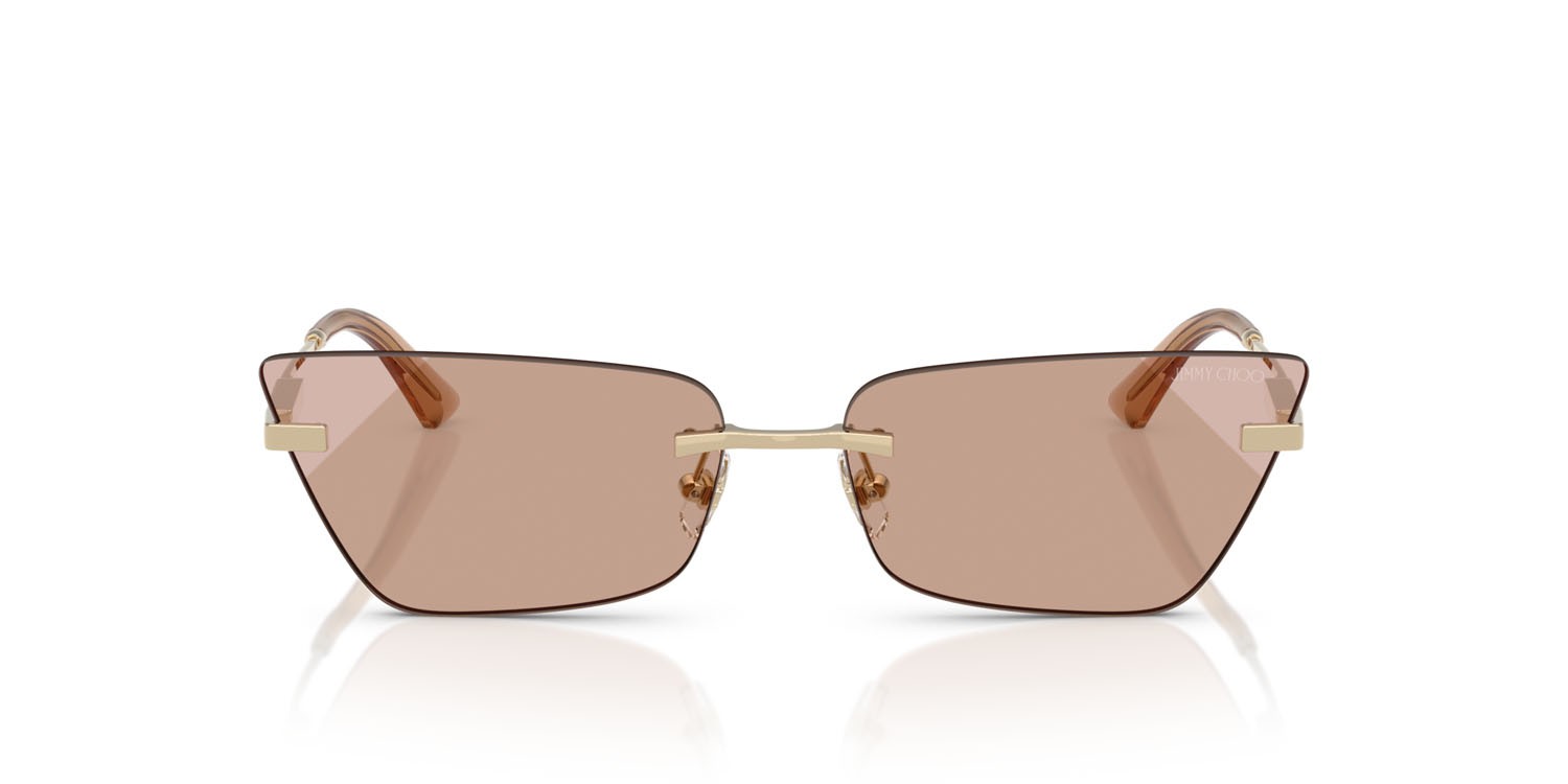 Occhiali da sole Jimmy Choo JC 4012 (300613) colore oro pallido forma cat eye lenti marrone sfumato