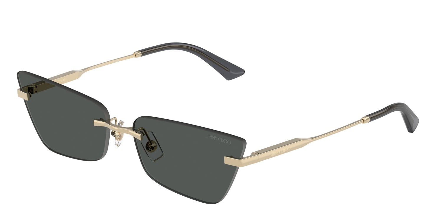 Occhiali da sole Jimmy Choo JC 4012 (300687) colore oro pallido forma cat eye lenti grigio scuro