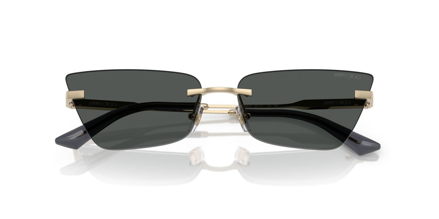 Occhiali da sole Jimmy Choo JC 4012 (300687) colore oro pallido forma cat eye lenti grigio scuro