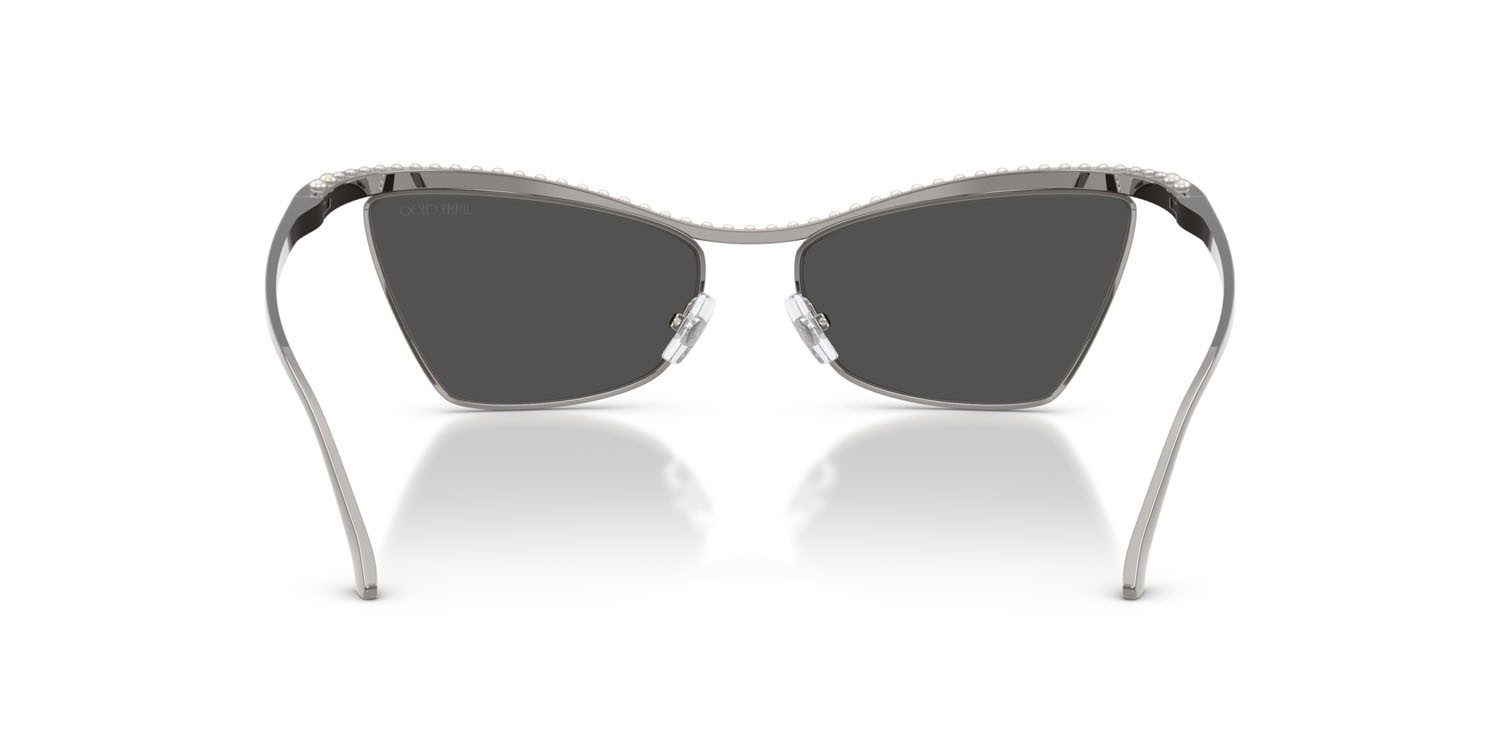 Occhiali da sole Jimmy Choo JC 4014H (300487) colore gunmetal forma cat eye lenti grigio scuro