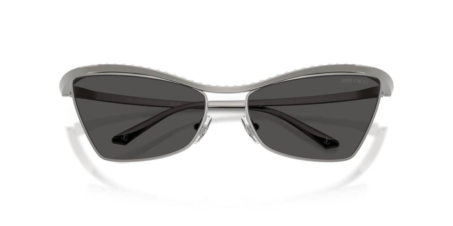 Occhiali da sole Jimmy Choo JC 4014H (300487) colore gunmetal forma cat eye lenti grigio scuro