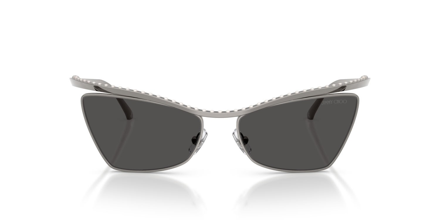 Occhiali da sole Jimmy Choo JC 4014H (300487) colore gunmetal forma cat eye lenti grigio scuro