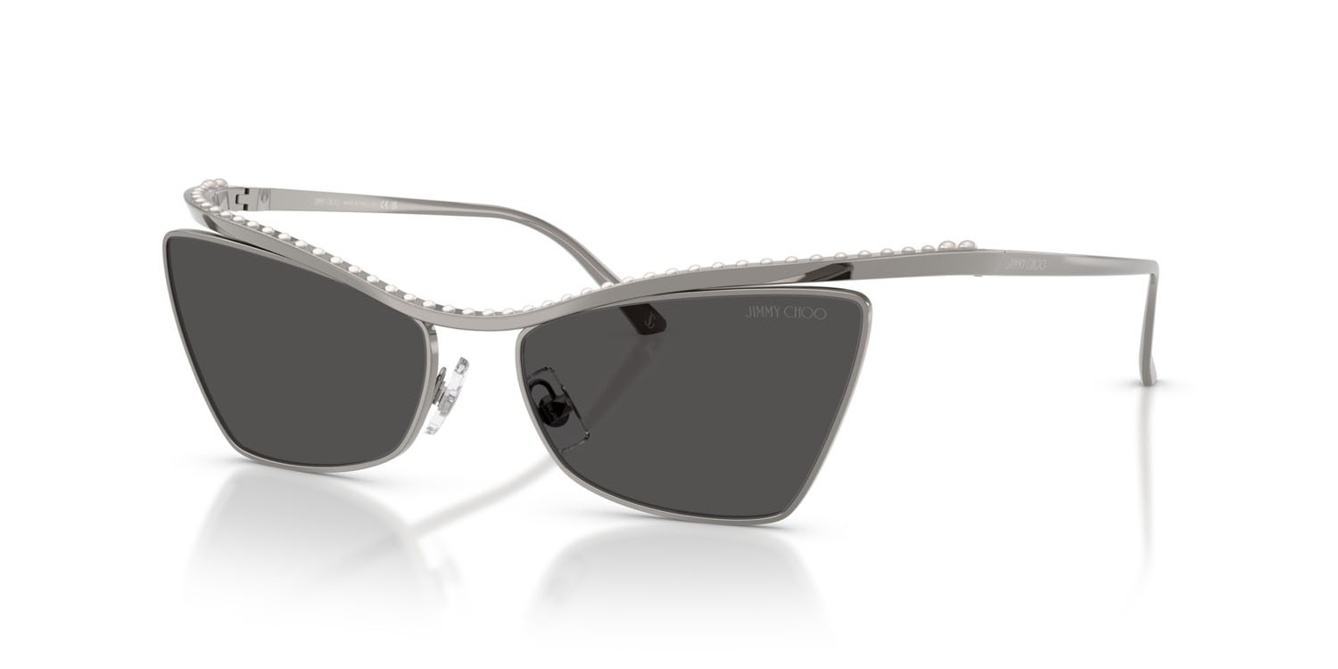 Occhiali da sole Jimmy Choo JC 4014H (300487) colore gunmetal forma cat eye lenti grigio scuro
