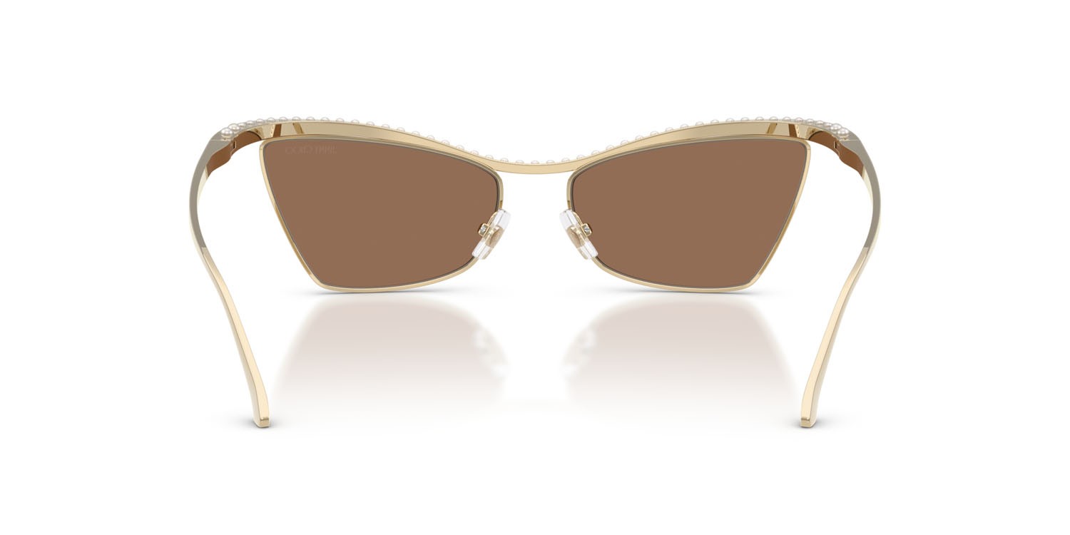 Occhiali da sole Jimmy Choo JC 4014H (300673) colore oro pallido forma cat eye lenti marrone scuro