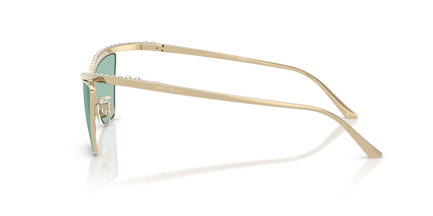Occhiali da sole Jimmy Choo JC 4014H (3006/2) colore oro pallido forma cat eye lenti verde