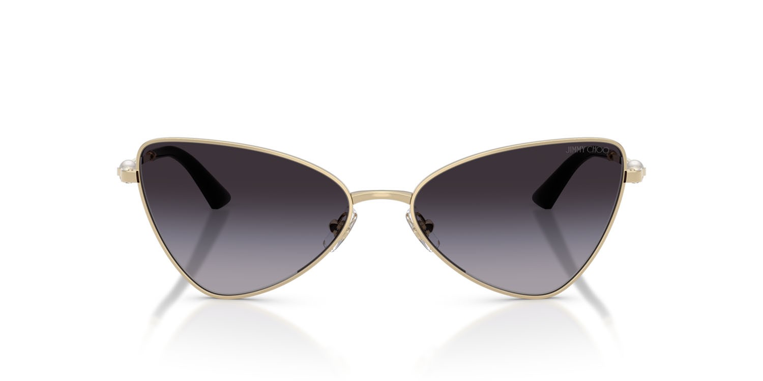 Occhiali da sole Jimmy Choo JC 4015HB (30068G) colore oro pallido forma cat eye lenti grigio sfumato