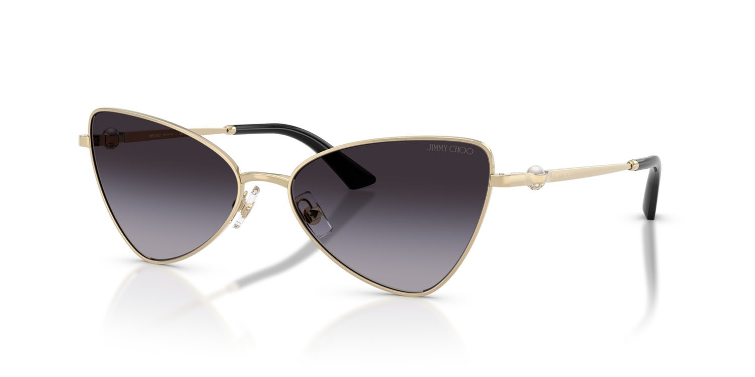 Occhiali da sole Jimmy Choo JC 4015HB (30068G) colore oro pallido forma cat eye lenti grigio sfumato