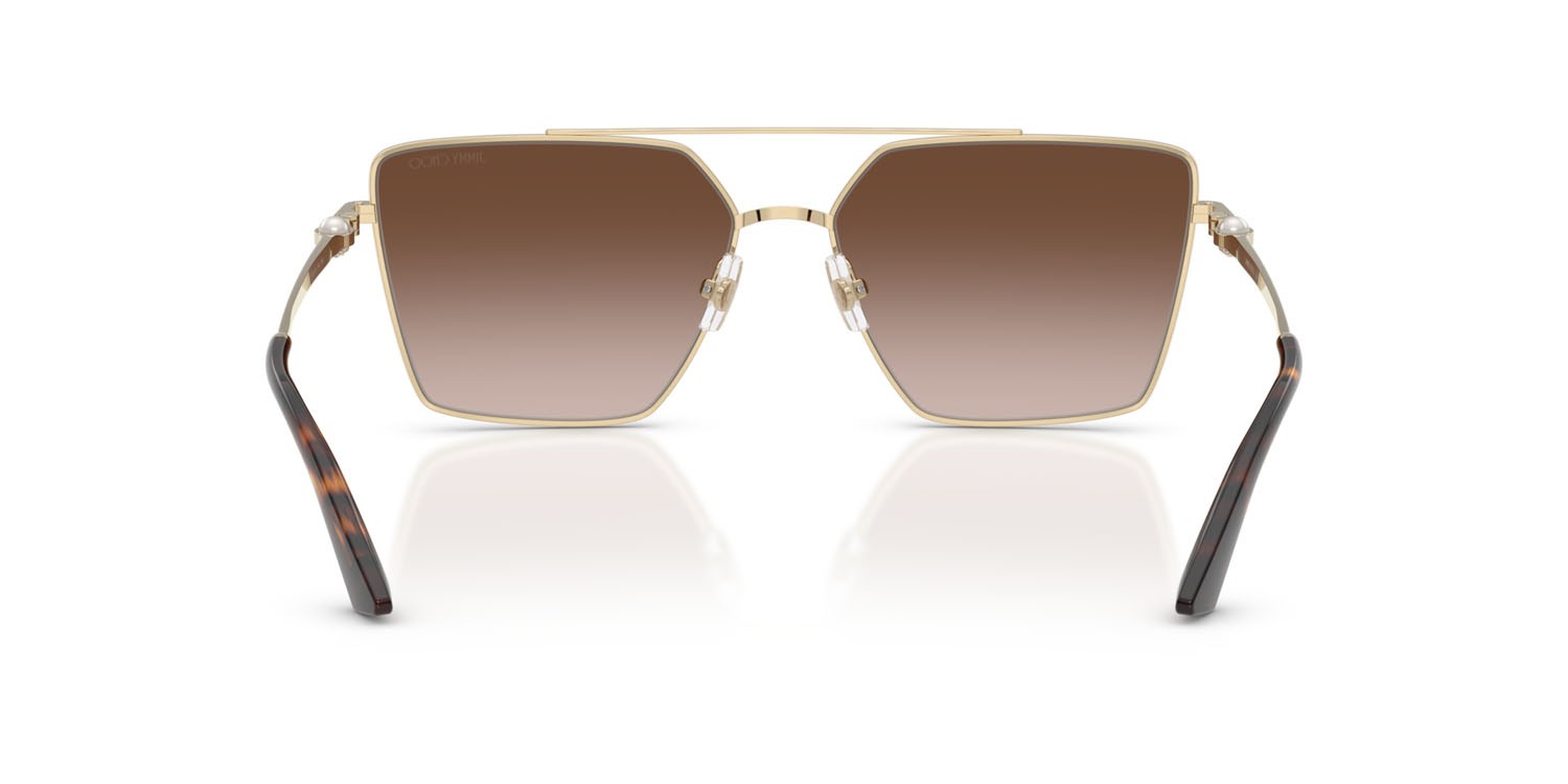 Occhiali da sole Jimmy Choo JC 4016HB (300613) colore oro pallido forma quadrato lenti marrone sfumato
