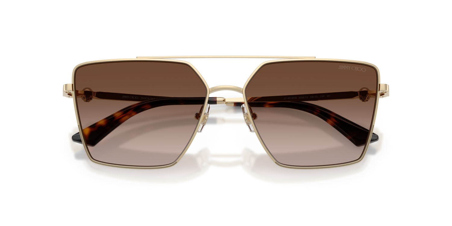 Occhiali da sole Jimmy Choo JC 4016HB (300613) colore oro pallido forma quadrato lenti marrone sfumato