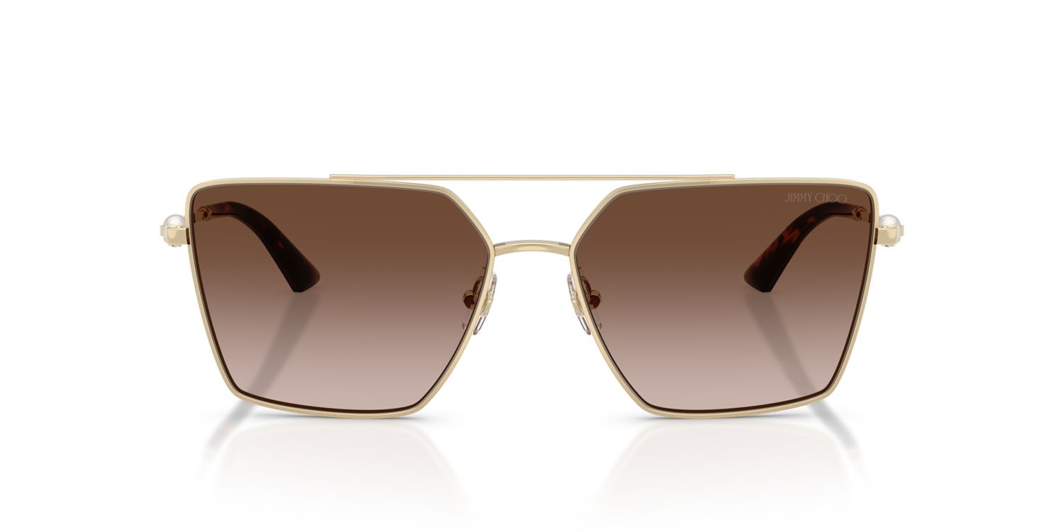Occhiali da sole Jimmy Choo JC 4016HB (300613) colore oro pallido forma quadrato lenti marrone sfumato