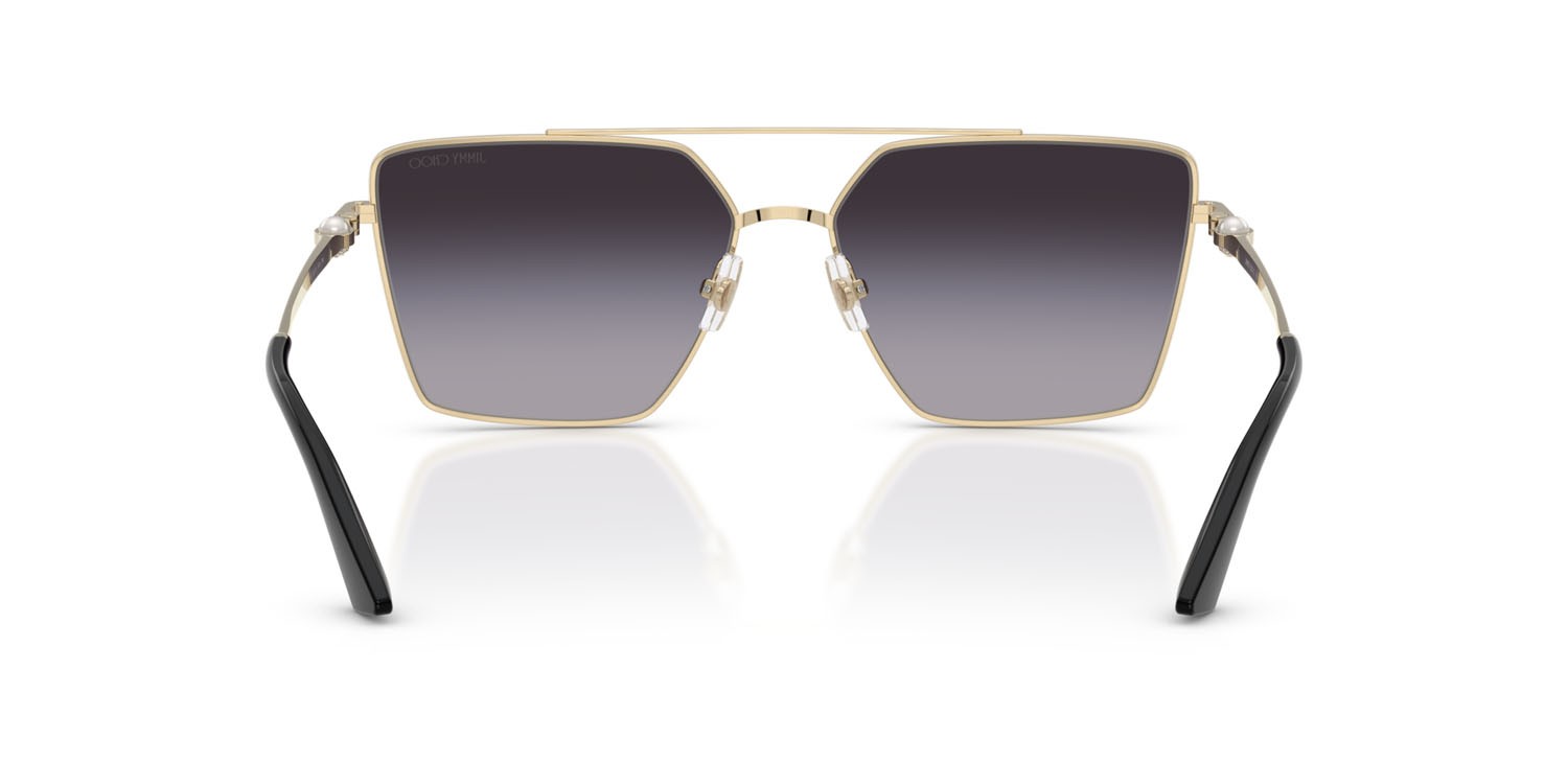 Occhiali da sole Jimmy Choo JC 4016HB (30068G) colore oro pallido forma quadrato lenti sfumato grigio