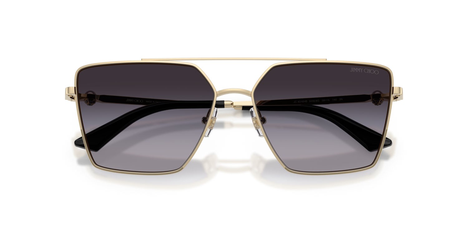 Occhiali da sole Jimmy Choo JC 4016HB (30068G) colore oro pallido forma quadrato lenti sfumato grigio
