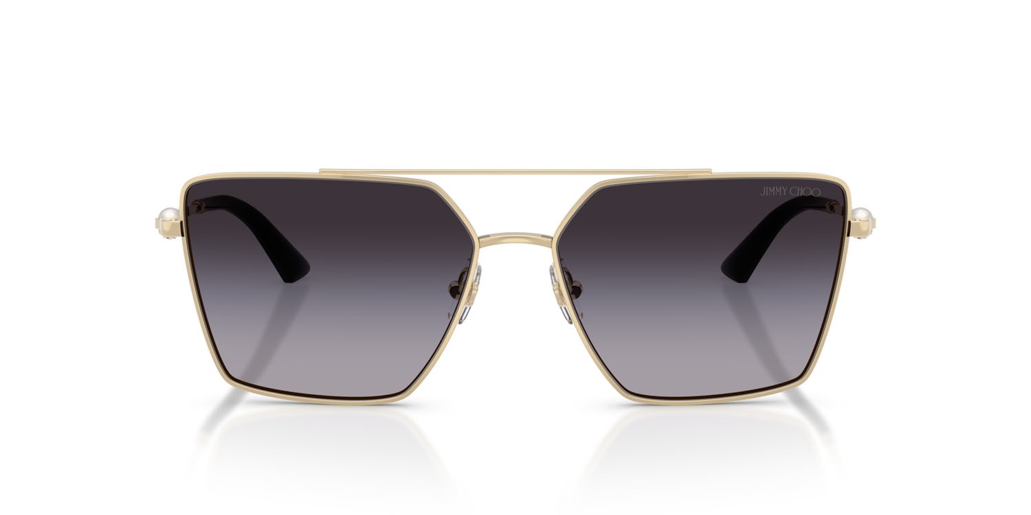 Occhiali da sole Jimmy Choo JC 4016HB (30068G) colore oro pallido forma quadrato lenti sfumato grigio
