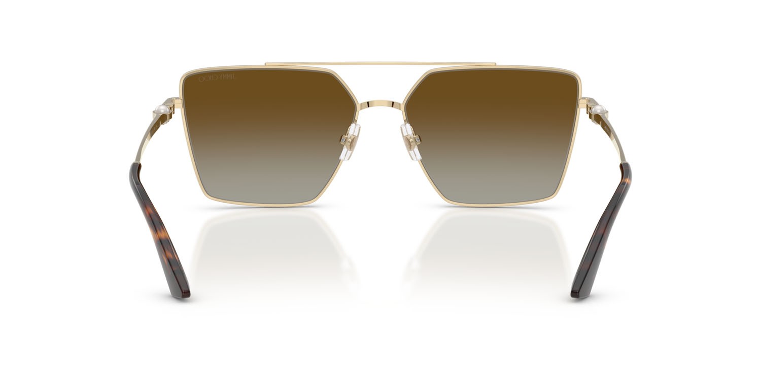 Sunglasses Jimmy Choo JC 4016HB (3006T5) color oro pallido shape square lenses polarizzata marrone sfumato