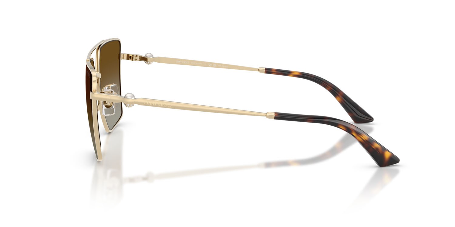 Sunglasses Jimmy Choo JC 4016HB (3006T5) color oro pallido shape square lenses polarizzata marrone sfumato