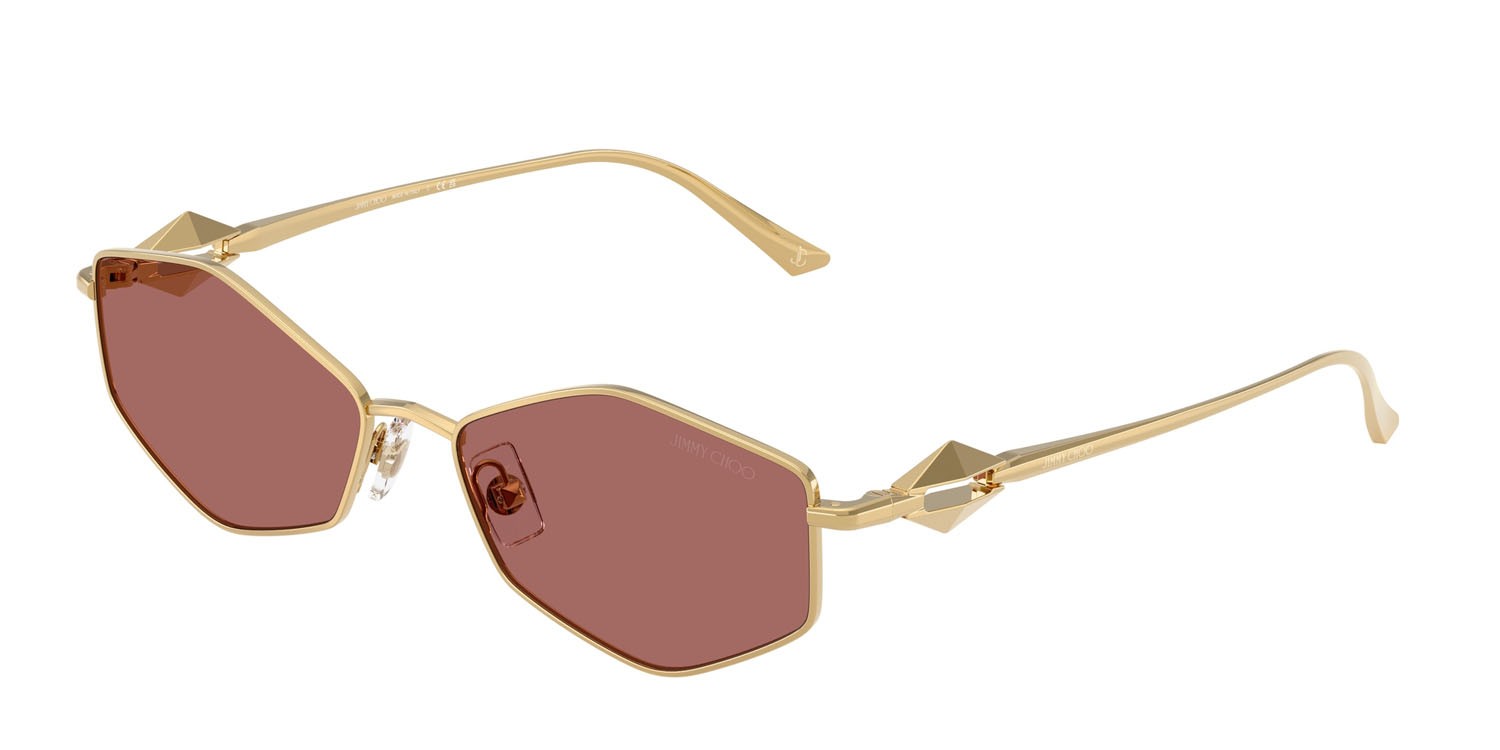 Sunglasses Jimmy Choo JC 4017 (302369) color oro shape oval lenses violetto scuro