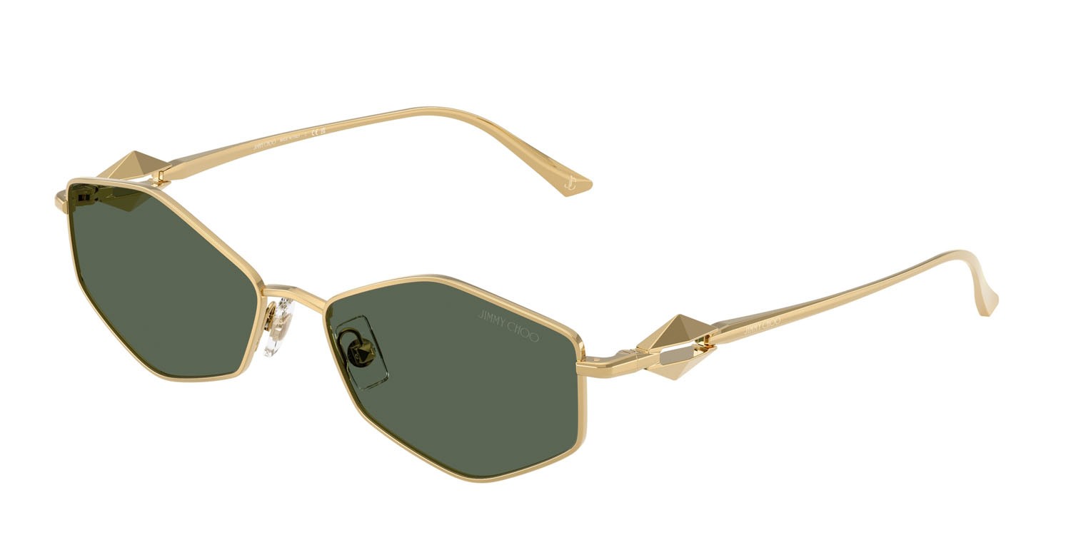 Occhiali da sole Jimmy Choo JC 4017 (302371) colore oro forma ovale lenti verde scuro