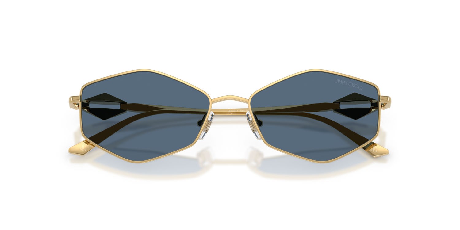 Occhiali da sole Jimmy Choo JC 4017 (302380) colore oro forma ovale lenti blu scuro