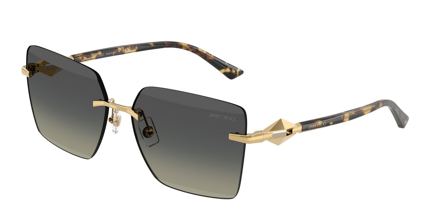 Occhiali da sole Jimmy Choo JC 4018 (302311) colore oro forma quadrato lenti sfumato grigio
