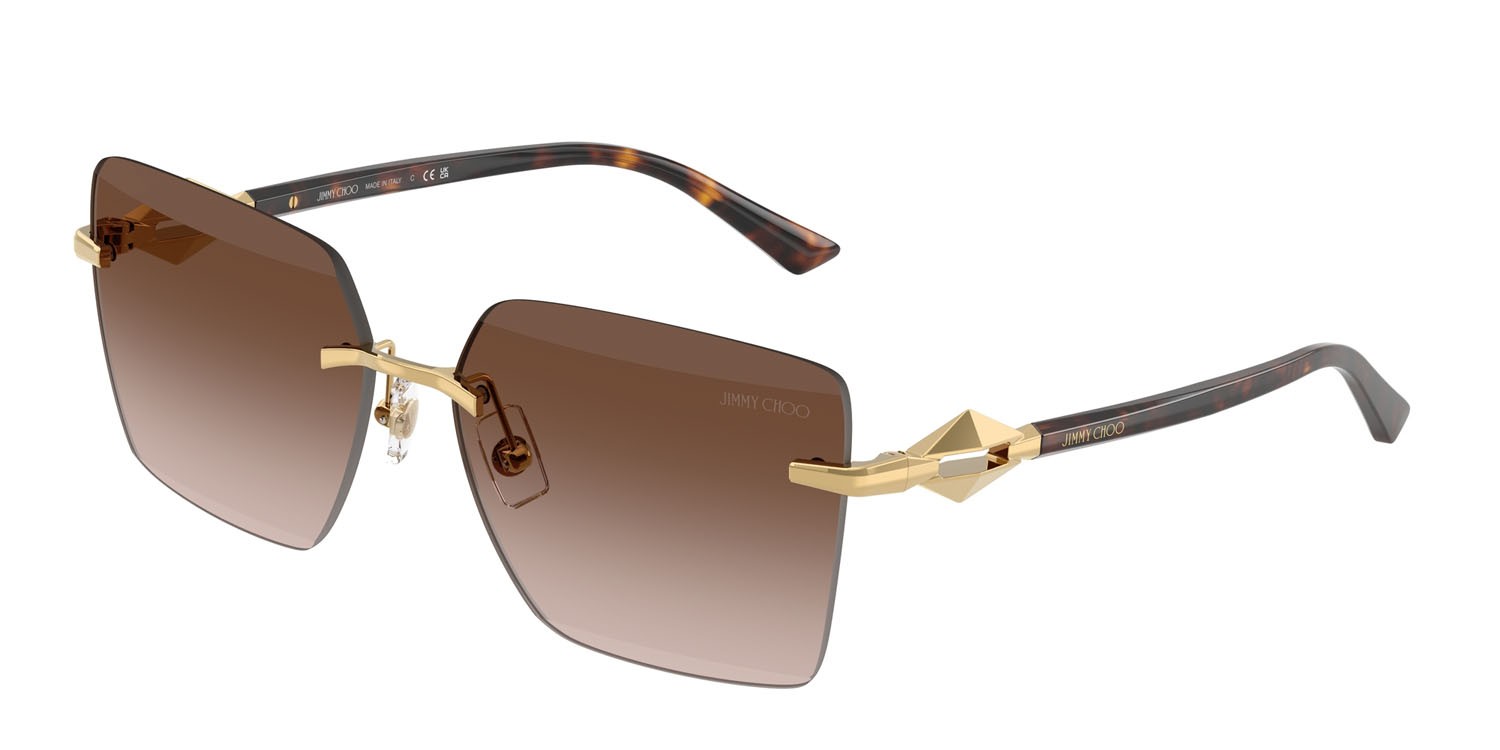 Sunglasses Jimmy Choo JC 4018 (302313) color oro shape square lenses marrone sfumato
