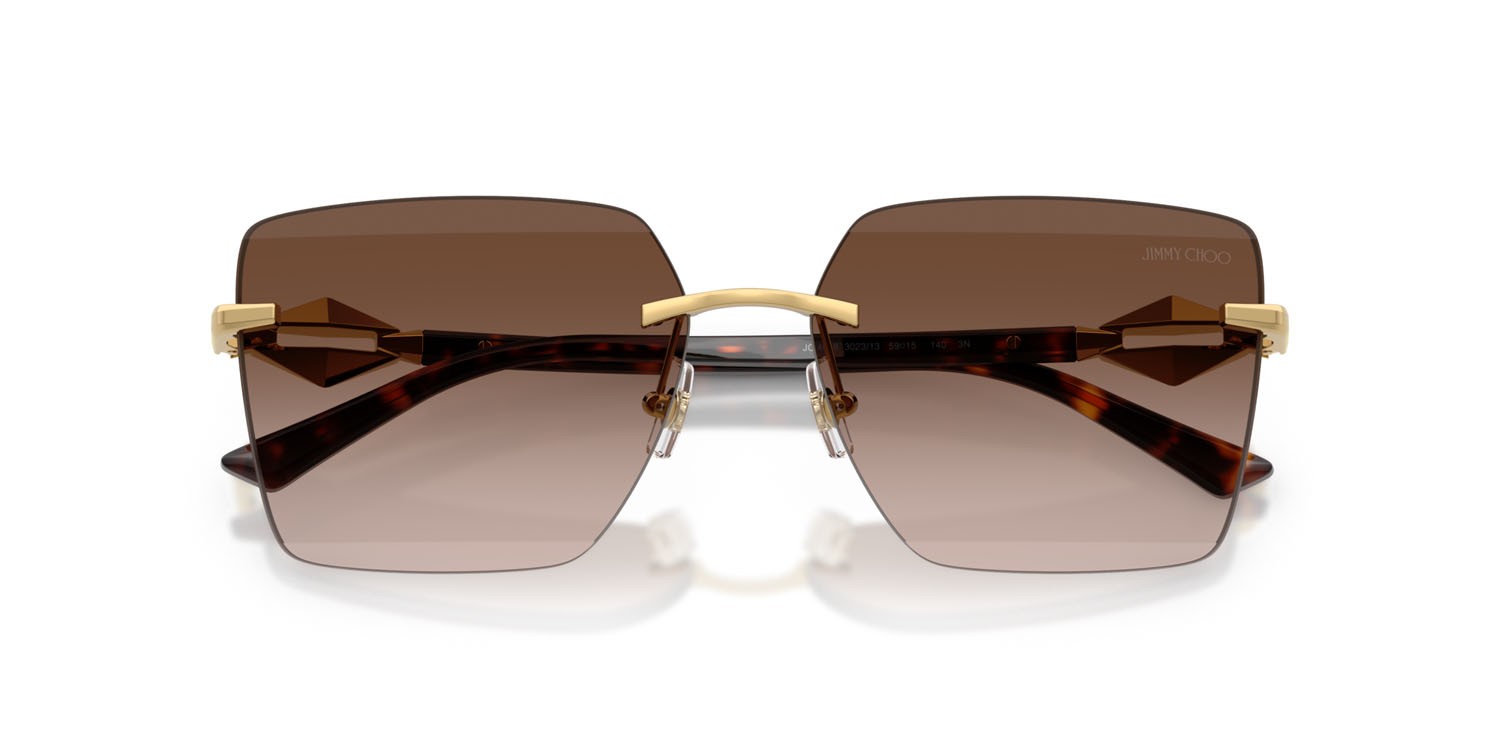 Sunglasses Jimmy Choo JC 4018 (302313) color oro shape square lenses marrone sfumato
