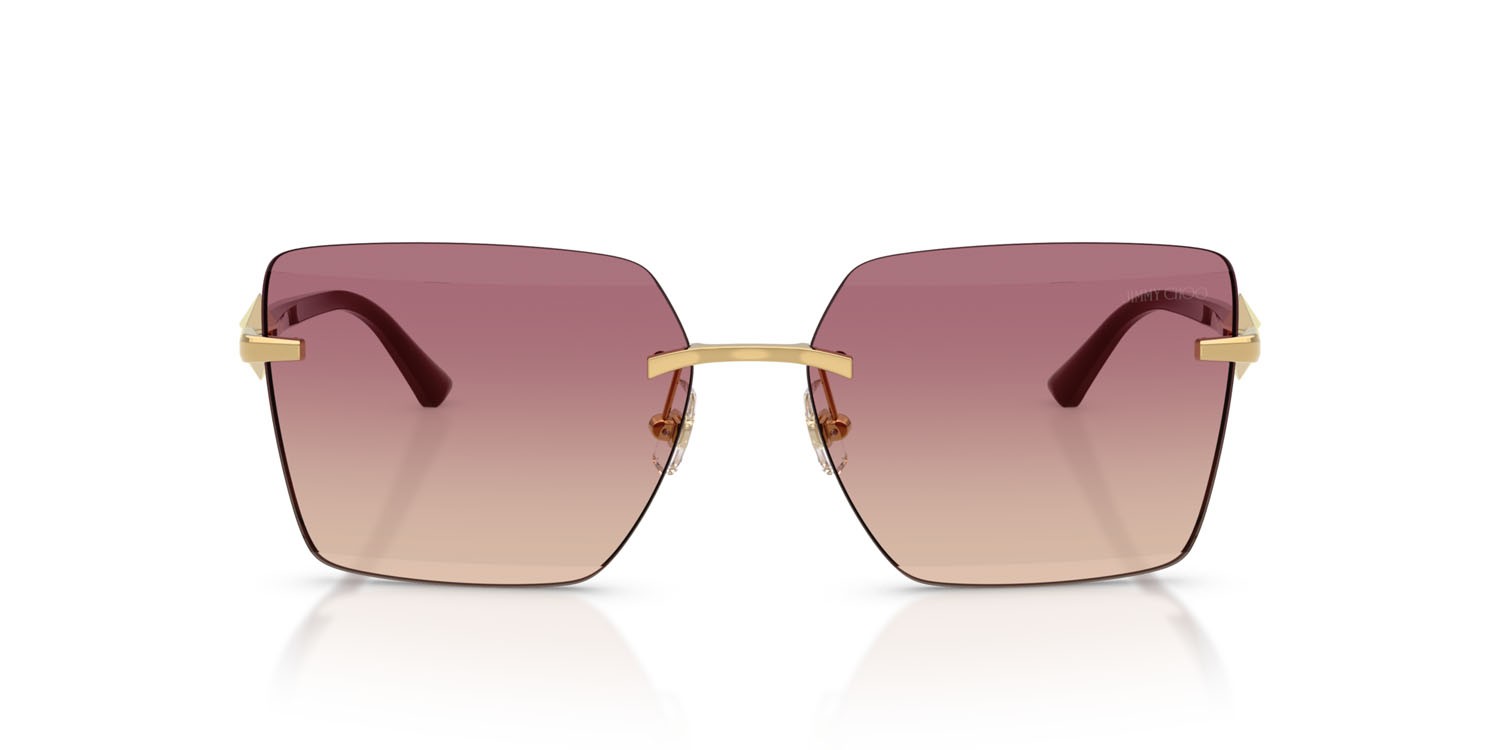 Sunglasses Jimmy Choo JC 4018 (302413) color oro shape square lenses marrone sfumato rosa