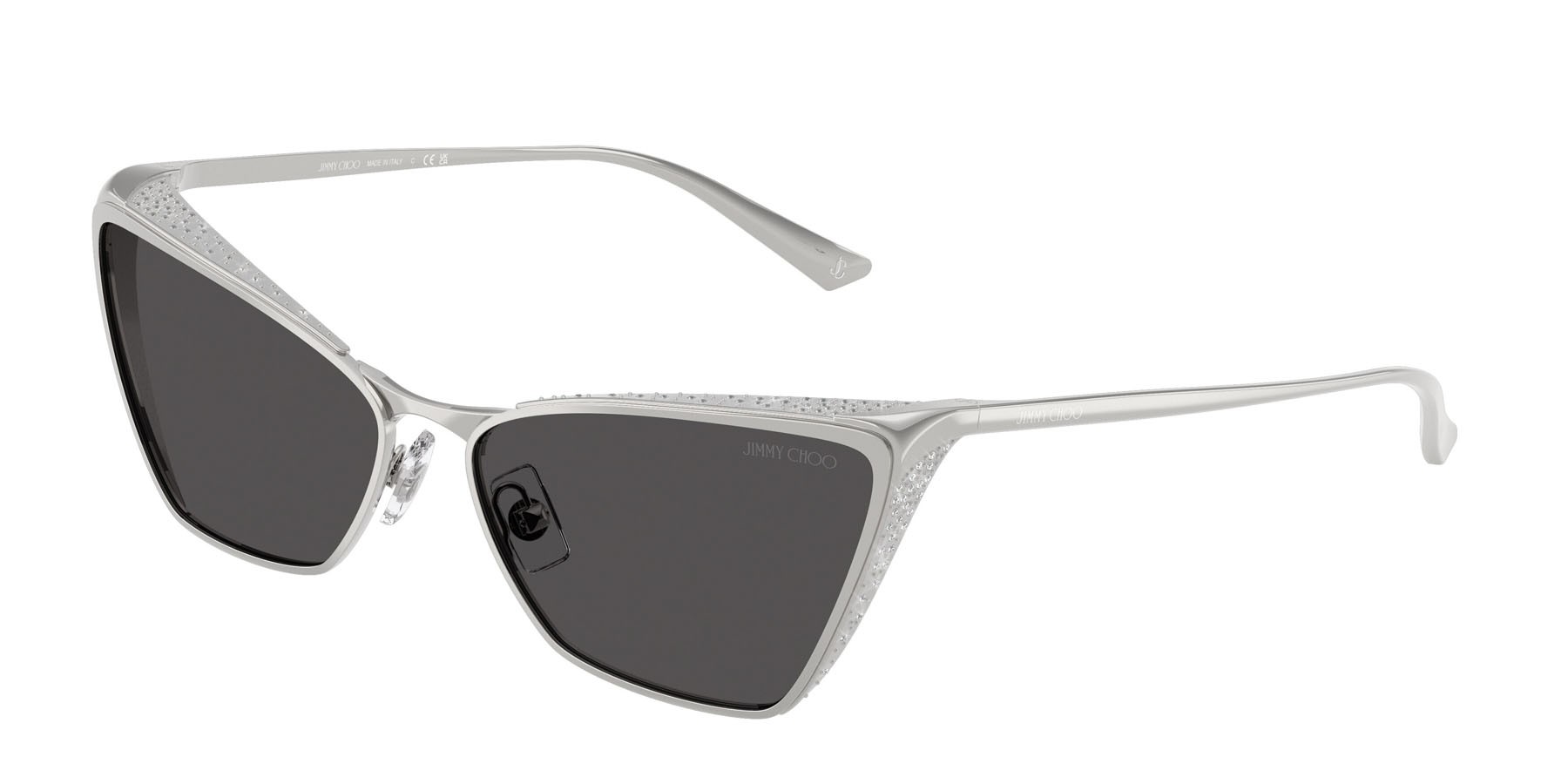 Occhiali da sole Jimmy Choo JC 4019B (300287) colore argento forma cat eye lenti grigio scuro