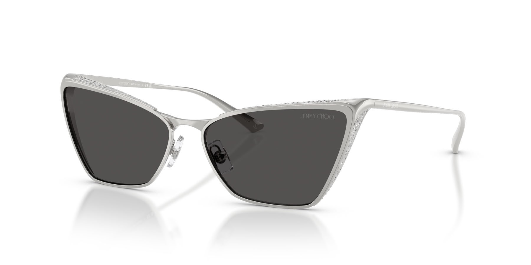 Occhiali da sole Jimmy Choo JC 4019B (300287) colore argento forma cat eye lenti grigio scuro