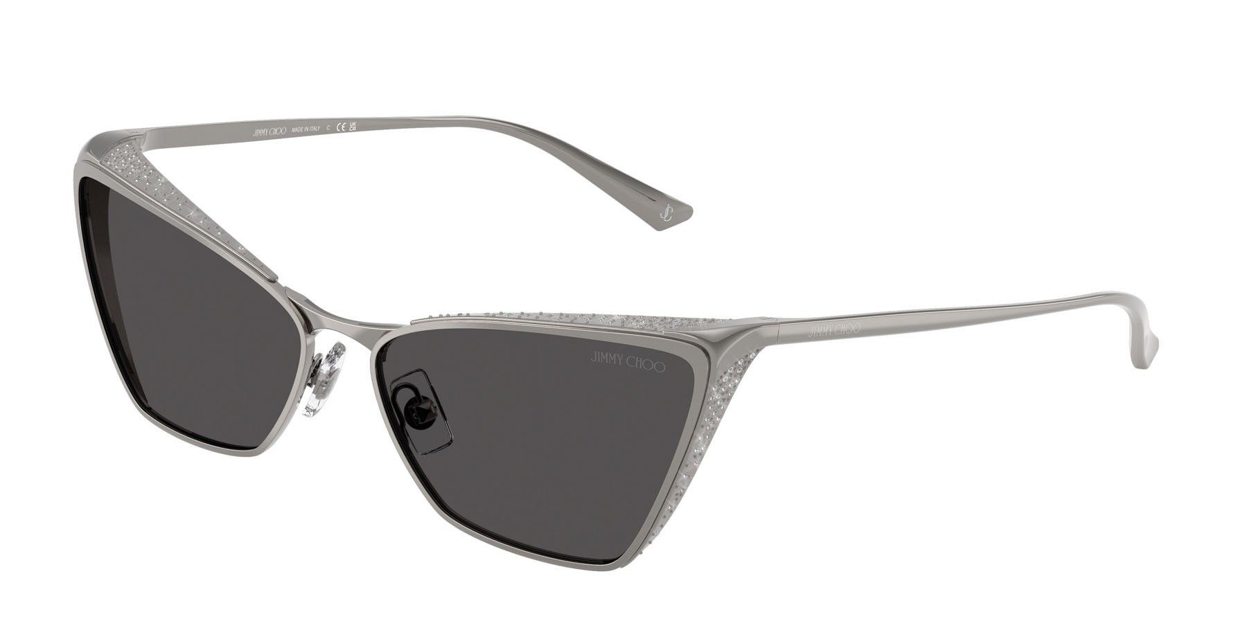 Occhiali da sole Jimmy Choo JC 4019B (300487) colore gunmetal forma cat eye lenti grigio scuro
