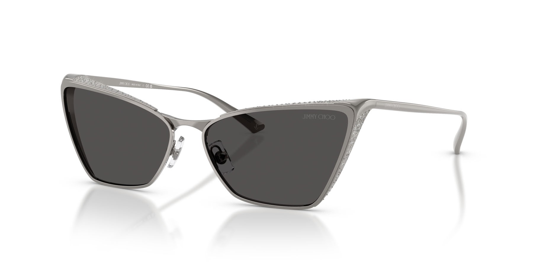 Occhiali da sole Jimmy Choo JC 4019B (300487) colore gunmetal forma cat eye lenti grigio scuro