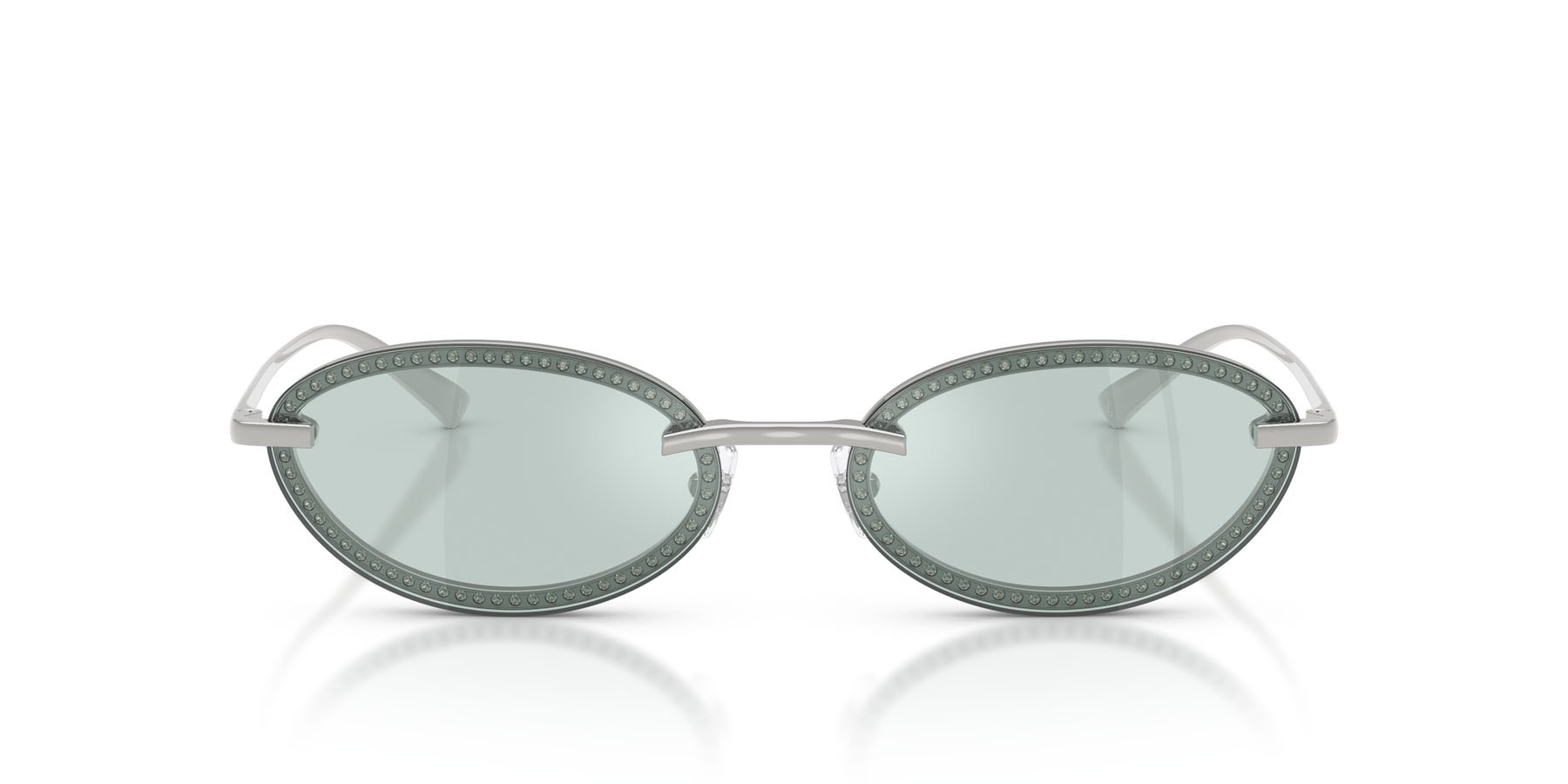 Occhiali da sole Jimmy Choo JC 4020B (30029C) colore argento forma ovale lenti azzurro/flash argento