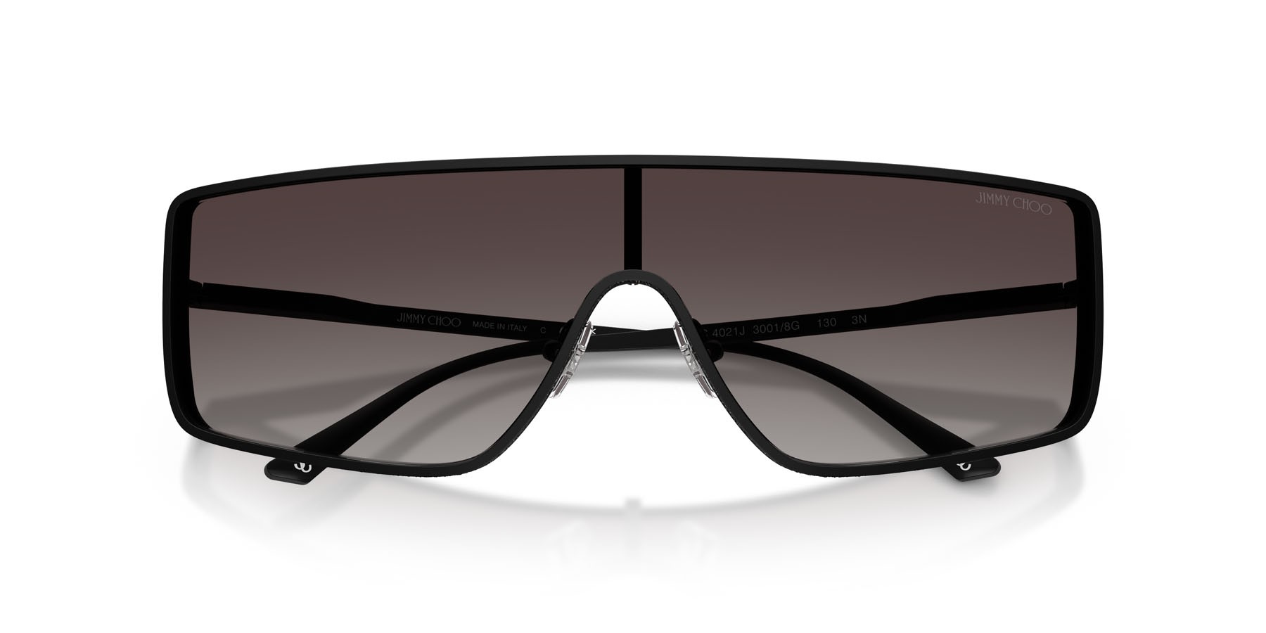 Occhiali da sole Jimmy Choo JC 4021J (30018G) colore nero opaco forma rettangolare lenti sfumato grigio