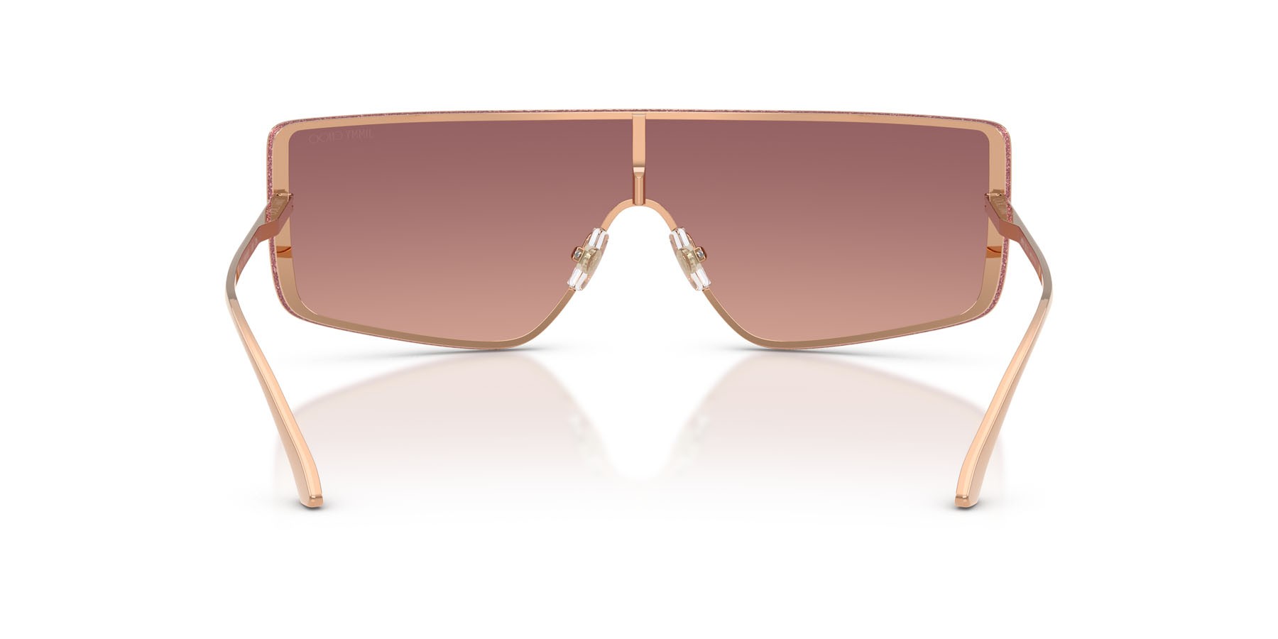 Occhiali da sole Jimmy Choo JC 4021J (30088D) colore oro rose forma rettangolare lenti rosa sfumato viola