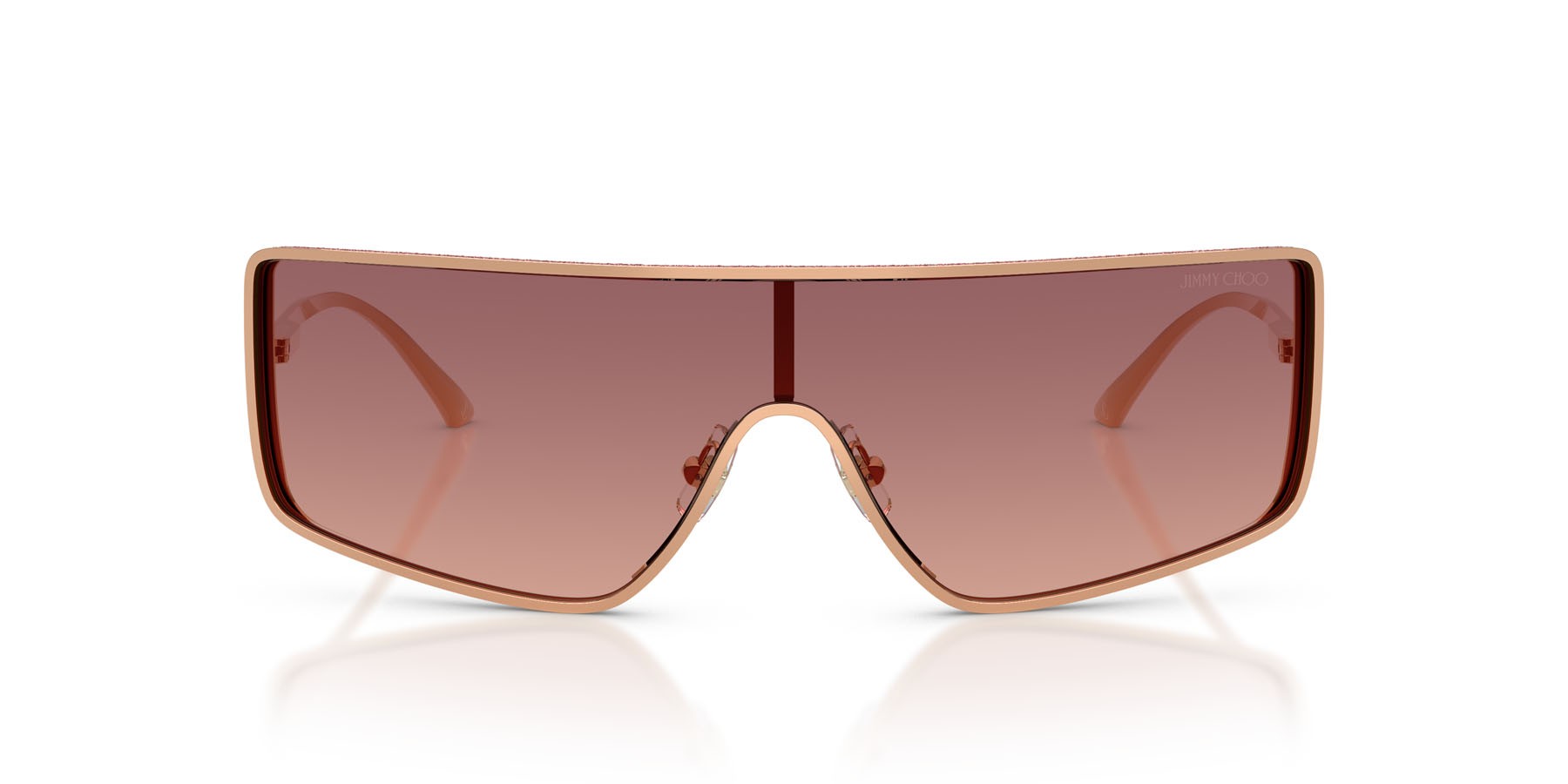Occhiali da sole Jimmy Choo JC 4021J (30088D) colore oro rose forma rettangolare lenti rosa sfumato viola